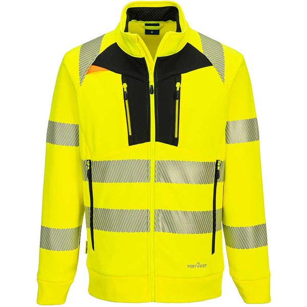 Portwest DX4 Hi Vis Funnel Neck Zipped Sweatshirt