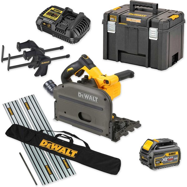 DeWalt DCS520 54v XR Cordless FlexVolt Plunge Saw and Guide Rails Kit