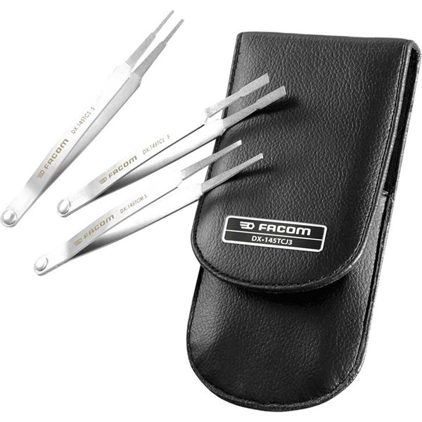 Facom 3 Piece Diamond Coated Contact Cleaning Tweezer Set