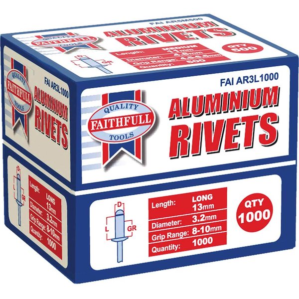 Faithfull Aluminium Pop Rivets