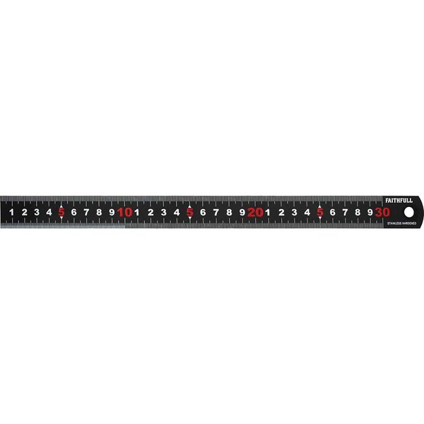 Faithfull Matt Black Stainless Steel Measuring Rule