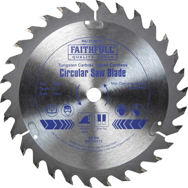 Faithfull TCT Cordless Circular Trimsaw Blade