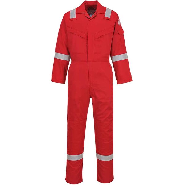 BizFlame Mens Flame Resistant Super Lightweight Antistatic Coverall Red S 32"