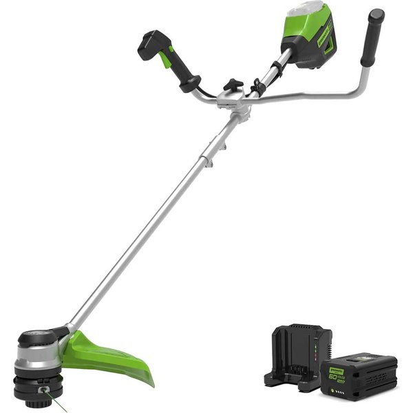 Greenworks GD60BCB 60v Cordless Brushless Grass Trimmer with Bike Handle