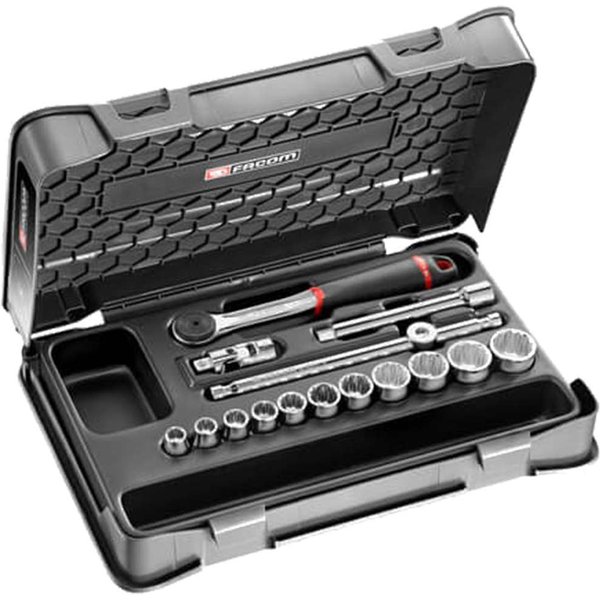 Facom J.161-2P12U 16 Piece 3/8" Drive Bi Hexagon Socket Set Imperial