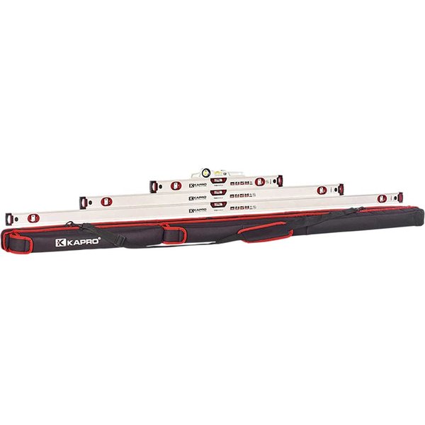 Kapro 705 Eagle Optivision Red Box 4 Piece Spirit Level Set and Bag