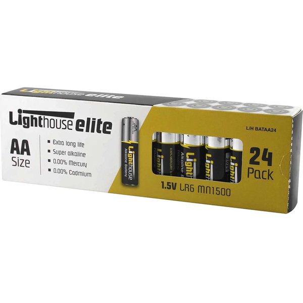 Lighthouse LR6 Extra Long Life AA Alkaline Batteries Pack of 24