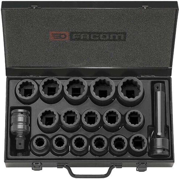 Facom 16 Piece 3/4" Drive Bi Hex Impact Socket Set Metric