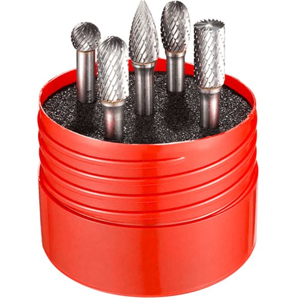 Dormer Solid Carbide Rotary Burr Cylindrical Set 5 Piece P88001