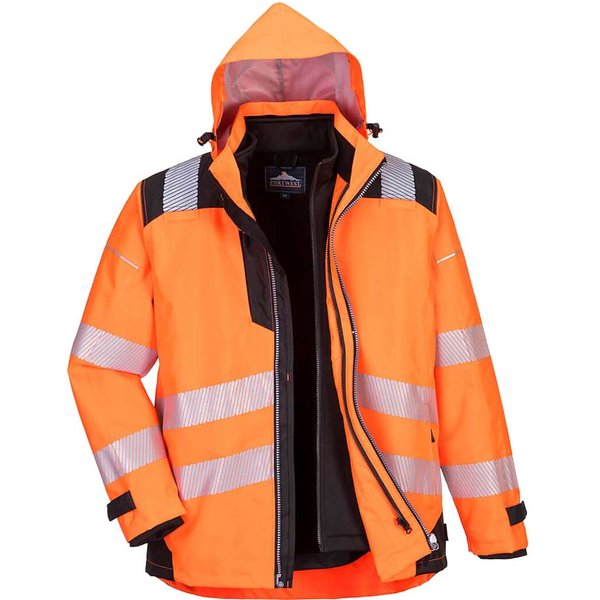 Oxford Weave 300D PW3 3 in 1 Class 3 Hi Vis Jacket