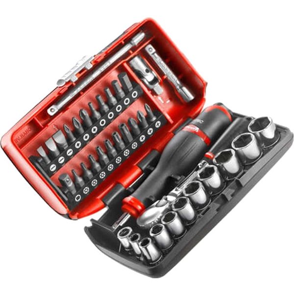 Facom 38 Piece 1/4" Drive Hexagon NANO Socket and Bit Set Metric