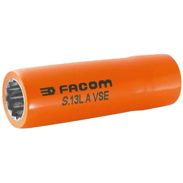 Facom 1/2" Drive 1000v Insulated Bi Hexagon Deep Metric Socket