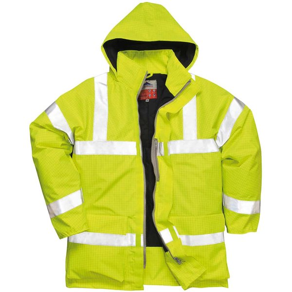 BizFlame Hi Vis Flame Resistant Rain Jacket Yellow XS