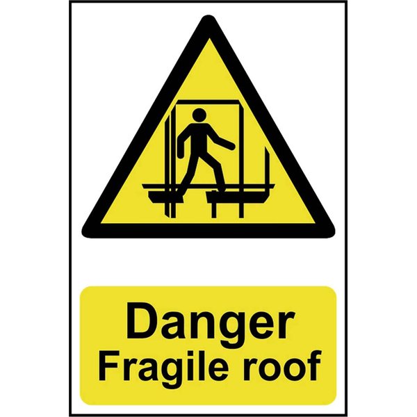 Scan Danger Fragile Roof Sign