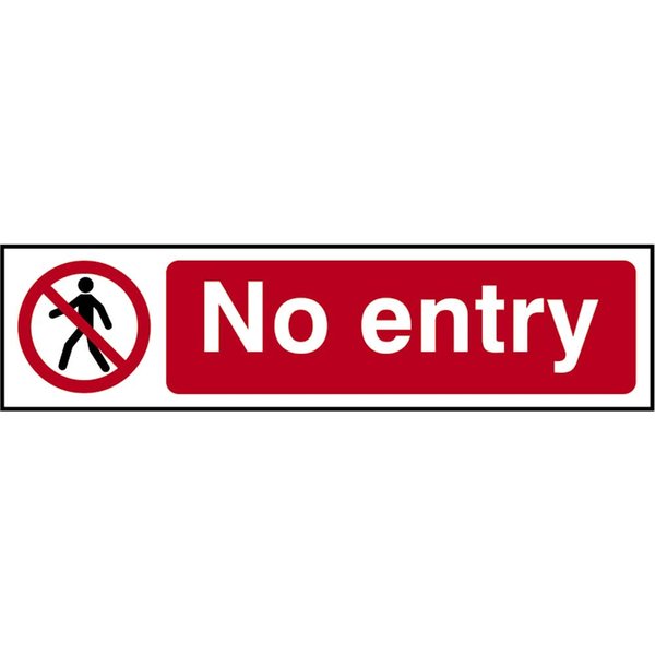 Scan No Entry - PVC Sign 200 x 50mm 5052