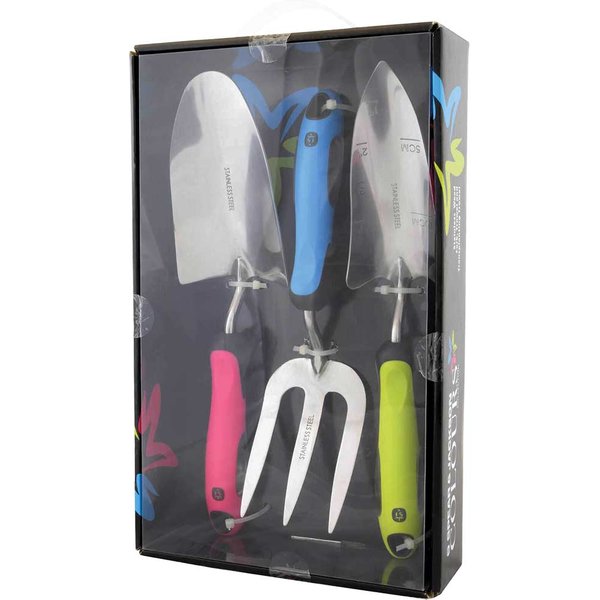 Spear and Jackson Colours 3 Piece Stainless Steel Garden Tool Set