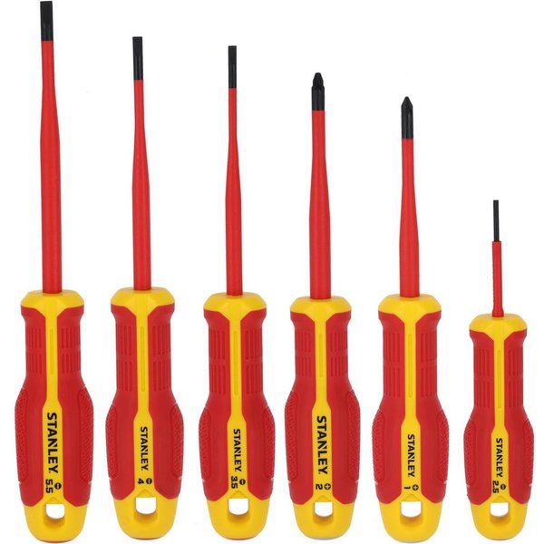 Stanley FatMax 6 Piece VDE Insulated Slotted and Pozi Screwdriver Set