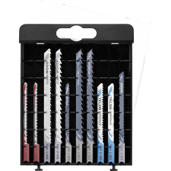 Stanley 10 Piece U Shank Jigsaw Blade Set for Wood and Metal