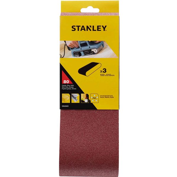 Stanley 100mm x 610mm Sanding Belts