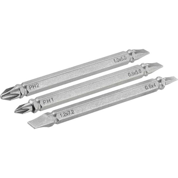 Stanley 3 Piece Double Ended Phillips and Slotted Screwdriver Bit Set