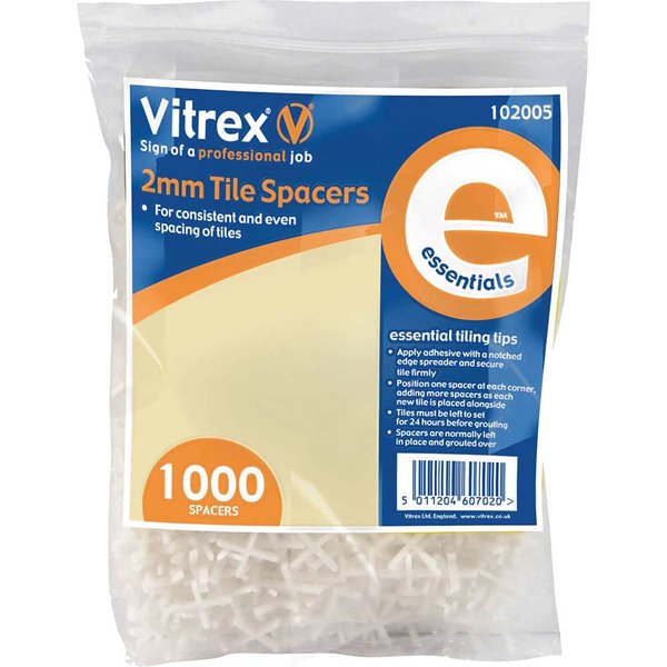 Vitrex Essential Tile Spacers 2mm (Pack 1000) 102005