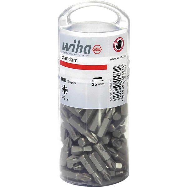 Wiha Standard Pozi Screwdriver Bits Bulk Tub