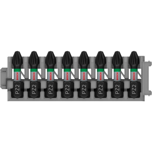 Bosch PRO 8 Piece Impact Control Pozi PZ2 Screwdriver Bit Set