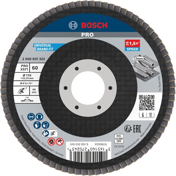 Bosch PRO X571 Best for Metal Straight Flap Disc