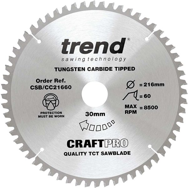 Trend CRAFTPRO Wood Cutting Mitre Saw Blade