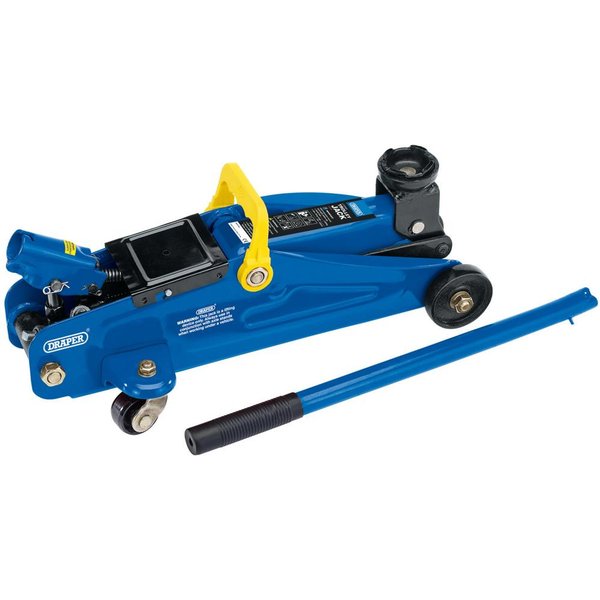 Draper Two-Tonne Trolley Jack - Blue, Blue