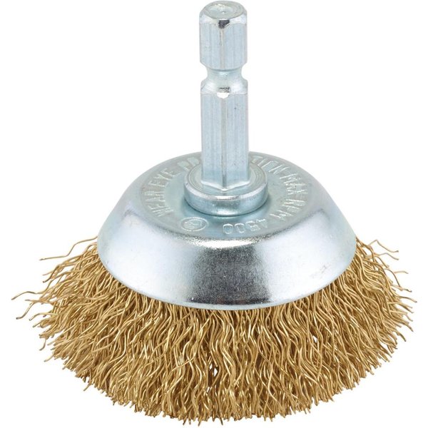 Draper Brassed Steel Wire Cup Brush 40mm 6mm Shank