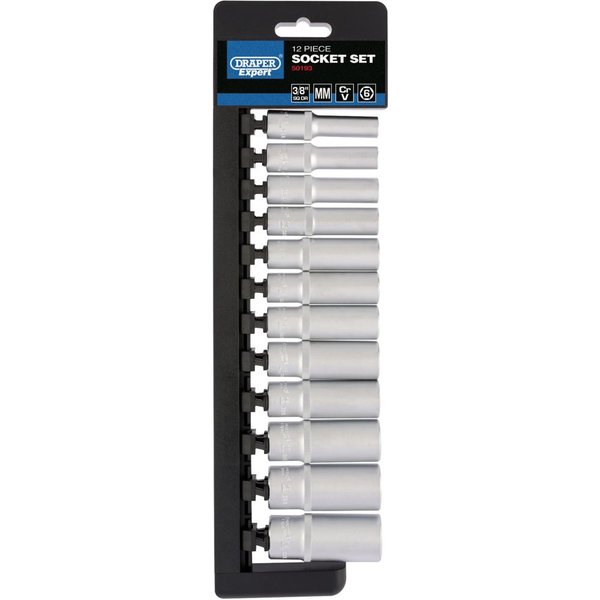 Draper Expert 12 Piece 3/8" Drive Deep Hex Socket Set Metric 3/8"