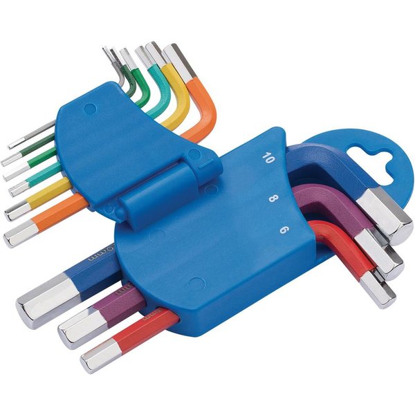 Draper 9 piece Metric Coloured Short Arm Hex Key Set