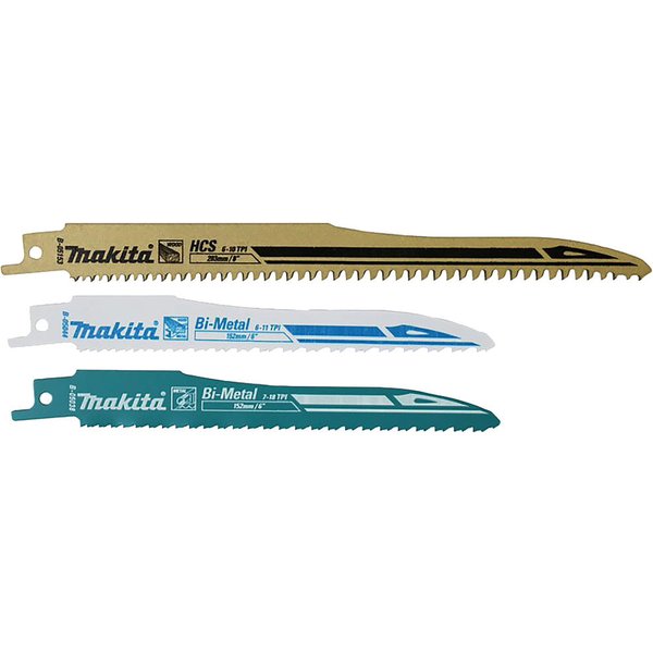 Makita Super Express 3 Piece Cordless Reciprocating Sabre Saw Blade Set