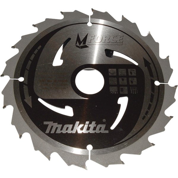 Makita MFORCE Circular Saw Blade for Wood Cutting 185mm 16T 30mm