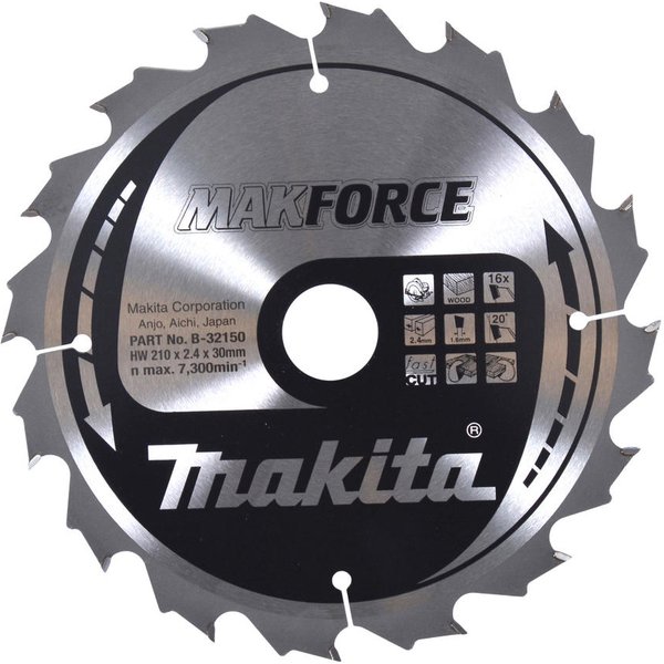 Makita MAKFORCE Circular Saw Blade for Wood Cutting 190mm 60T 30mm