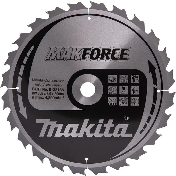 Makita MAKFORCE Circular Saw Blade for Wood Cutting
