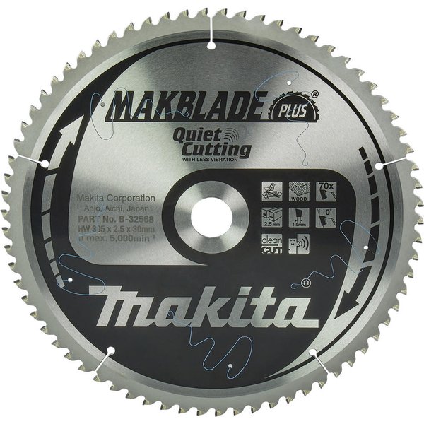 Makita MAKBLADE PLUS Circular Mitre Saw Blade for Wood 305mm 70T 30mm