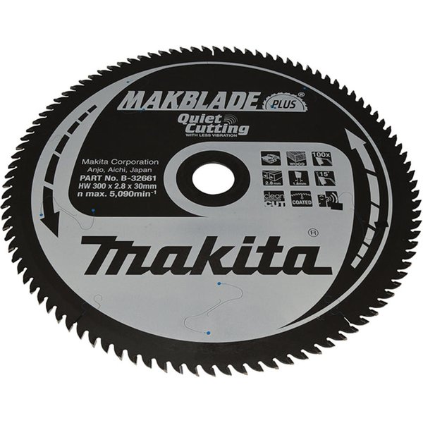 Makita MAKBLADE PLUS Circular Table Saw Blades for Wood Cutting 300mm 100T 30mm