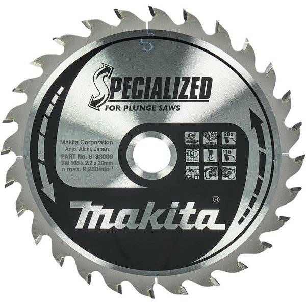 Makita SPECIALIZED Circular Plunge Saw Blade for Wood Cutting