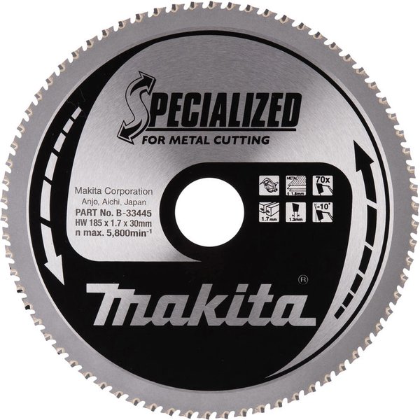 Makita SPECIALIZED Circular Saw Blade for Mild Steel Cutting 185mm 70T 30mm