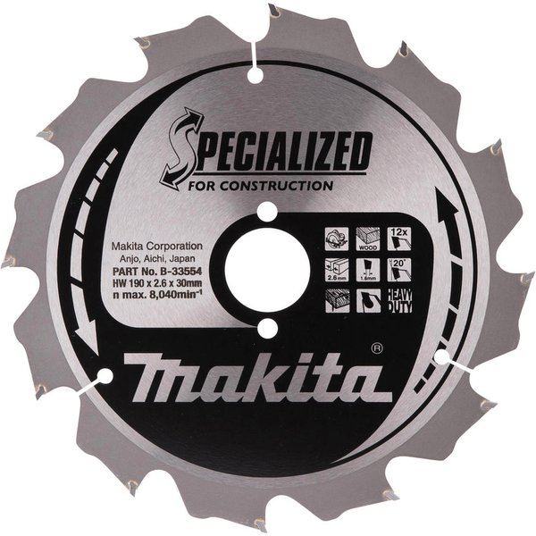 Makita SPECIALIZED Circular Saw Blade for Knot and Nail Cutting