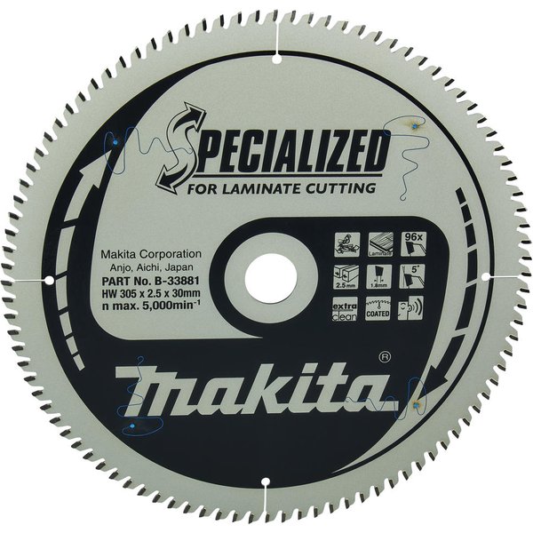 Makita SPECIALIZED Circular Saw Blade for Laminate Cutting 305mm 96T 30mm