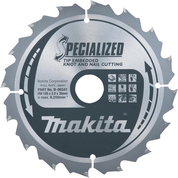 Makita SPECIALIZED Circular Saw Blade for Knot and Nail Cutting 190mm 40T 20mm