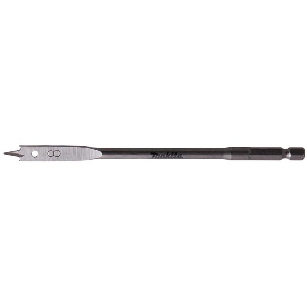 Makita 1/4" Hex Shank Flat Wood Drill Bit 8mm 150mm Pack of 1