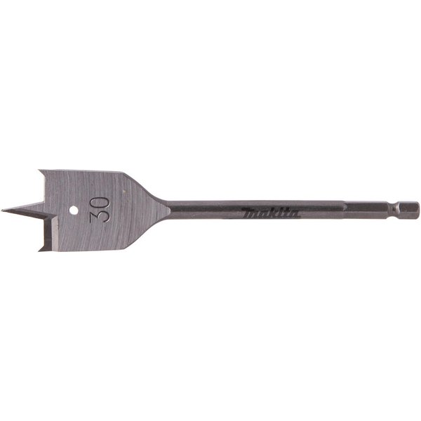 Makita 1/4" Hex Shank Flat Wood Drill Bit 30mm 150mm Pack of 1