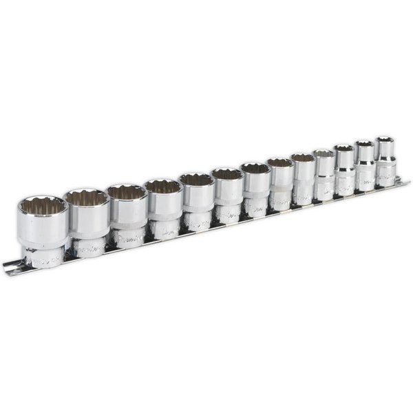 Sealey 13 Piece 1/2" Drive Bi Hexagon WallDrive Socket Set Imperial