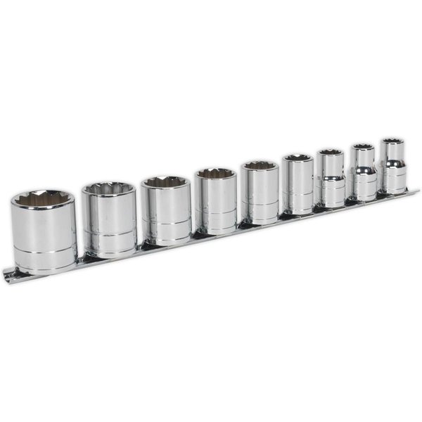 Sealey 9 Piece 1/2" Drive Bi Hexagon Socket Set Whitworth