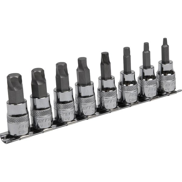 Sealey 8 Piece 3/8" Drive Lock On Hexagon Socket Bit Set Metric