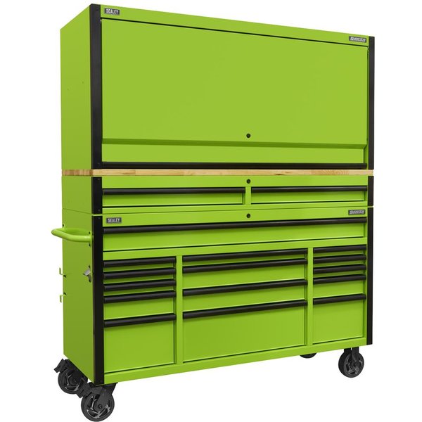 Sealey 15 Drawer Wooden Worktop Trolley and Hutch Combo